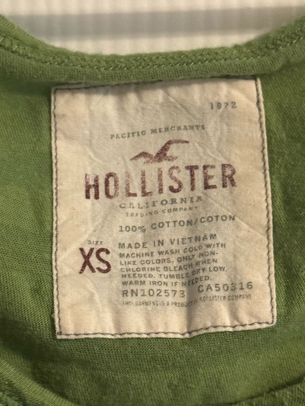 Vintage Y2K Hollister Olive Green Empire Waist Babydoll Top Cap Sleeve XS - Picture 4 of 4